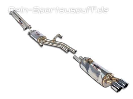 Supersprint Edelstahl Racing-Komplettanlage BMW 6er E24 (Bj. 1982 - 1987) 2x80mm rund eingerollt abgeschrägt