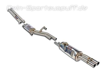 Supersprint Edelstahl Racing-Komplettanlage BMW 6er E24 (Bj. 1982 - 1987) mit M-Technik Heckschürze und US-Modelle 2x54mm rund eingerollt gerade