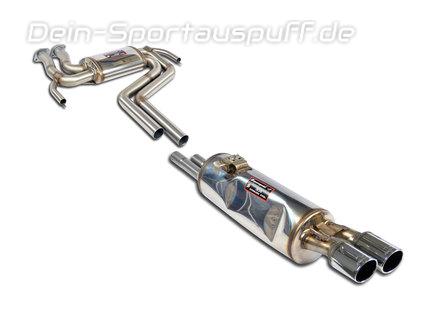 Supersprint Edelstahl Sportauspuff-Komplettanlage BMW 6er E24 (ab Bj. 1987) 2x80mm rund eingerollt abgeschrägt