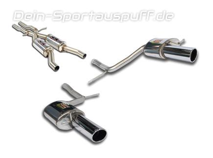 Supersprint Edelstahl Sportauspuff-Komplettanlage ab Kat Audi A6 C6 3.0l quattro Typ 4F je 100mm rund eingerollt abgeschrägt