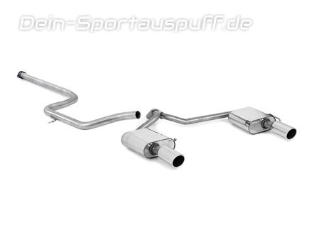 Fox Edelstahl Duplex Racing-Komplettanlage ab Kat Ford Mondeo MK4 Fließheck 2.5l ab 2007 je 100mm rund eingerollt abgeschrägt