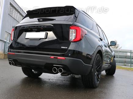 Fox Edelstahl Duplex Racing-Komplettanlage ab OPF Ford Explorer (Typ WUJ) 3.0l EcoBoost PHEV ab 2019 2x90mm rund eingerollt abgeschrägt