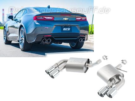 Borla ATAK Edelstahl Duplex Sportauspuff Chevrolet Camaro 6 Coupe 3.6 V6 ab 2016 je 2x101mm rund eingerollt abgeschrägt