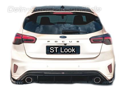 Ulter Duplex Sportauspuff Ford Focus 4 Schrägheck ST-Optik je 100mm rund eingerollt abgeschrägt mit Absorber