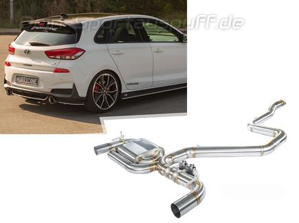 Hurricane V2 Edelstahl Duplex Sportauspuff-Komplettanlage ab OPF mit Klappensteuerung Ø89mm Hyundai I30N inkl. Performance Schrägheck Typ PD inkl. Endrohrsatz nach Wahl