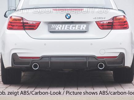 Rieger Heckeinsatz ABS/schwarz glänzend für BMW 4er 435i/440i F32 Coupe, F33 Cabrio, F36 Gran Coupe mit M-Paket