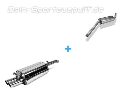 FOX Edelstahl Komplettanlage ab Kat. Audi 100, A6 Typ C4 2.8 2x70mm rund abgeschrägt
