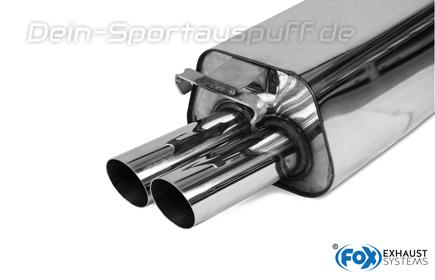 FOX Edelstahl Racing-Komplettanlage ab Kat. Audi 100, A6 Typ C4 2.8 2x70mm rund abgeschrägt
