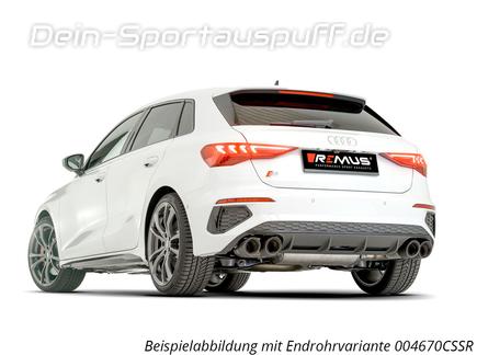 Remus Edelstahl Duplex Sportauspuff-Komplettanlage ab OPF inkl. Klappensteuerung Audi S3 Sportback 8Y inkl. Endrohrsatz nach Wahl