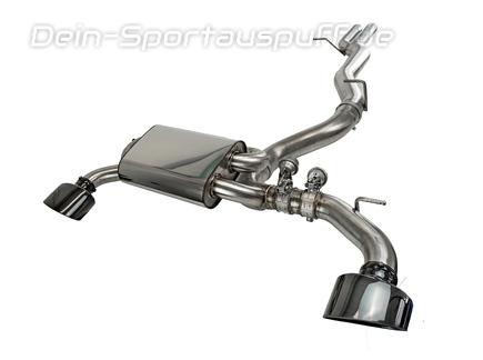 EGO-X Edelstahl Duplex Sportauspuff-Komplettanlage ab OPF mit Klappensteuerung Ø89mm Audi RS3 8V Limousine