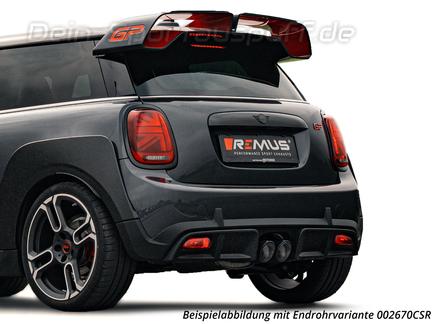 Remus Edelstahl Sportauspuff-Komplettanlage ab OPF Mini JCW John Cooper Works F56 F57 (Mod. mit OPF) inkl. Endrohrsatz nach Wahl