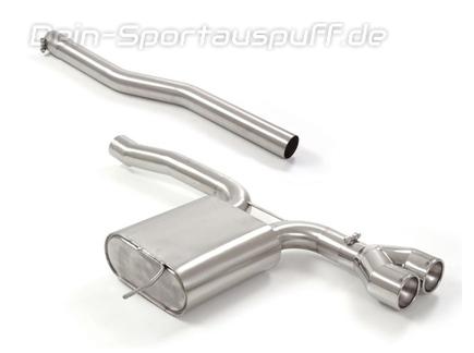 Ragazzon Edelstahl Mittig Komplettanlage ab OPF Mini Cooper JCW F56 F57 2x102mm rund eingerollt gerade (Mod. mit OPF)