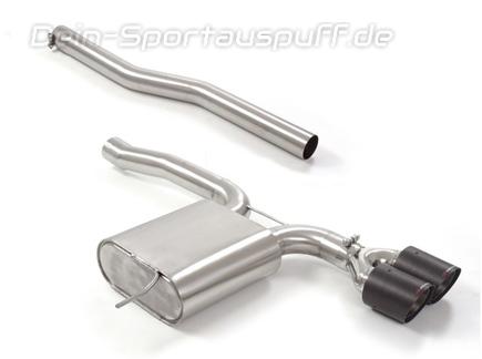 Ragazzon Edelstahl Mittig Komplettanlage ab OPF Mini Cooper JCW F56 F57 2x100mm rund scharf abgeschrägt aus Carbon (Mod. mit OPF)