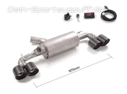 Ragazzon Edelstahl Duplex Komplettanlage ab OPF mit Klappensteuerung Toyota Yaris 4 Typ XP21 1.6l GR je 2x100mm rund abgeschrägt aus Carbon