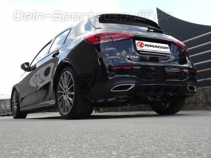 Ragazzon Edelstahl Duplex Racing-Komplettanlage ab OPF Mercedes A-Klasse W177 A250 für 51l Tank für originalen Endrohrausgang