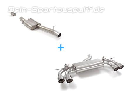 Ragazzon Edelstahl Komplettanlage ab OPF Audi S3 Sportback 8Y ab 2020 je 2x102mm rund doppelwandig abgeschrägt