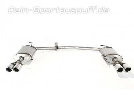 Ulter Duplex Edelstahl Sportauspuff Audi A4 8K Lim., Avant 2008-2015 70mm rund eingerollt abgeschrägt mit Absorber