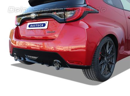 Bastuck Edelstahl Duplex Komplettanlage ab OPF mit Klappensteuerung Toyota Yaris Typ XP21 1.6l GR je 100mm rund scharf gerade