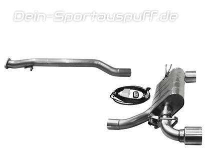 Bastuck Edelstahl Duplex Racing-Komplettanlage ab OPF mit Klappensteuerung Toyota Yaris Typ XP21 1.6l GR je 100mm rund scharf gerade