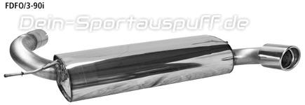 Bastuck Edelstahl Racing-Komplettanlage ab Kat Ford Focus 3 1.0l Ecoboost 90mm rund eingerollt abgeschrägt mit Absorber