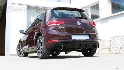 Fox Edelstahl Sportauspuff VW Golf 7 1.4l GTE je 100mm rund doppelwandig abgeschrägt