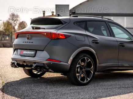 Ragazzon Edelstahl Duplex Racing-Komplettanlage ab OPF Cupra Formentor 2.0l TSI VZ 4Drive je 2x90mm rund doppelwandig abgeschrägt aus Carbon