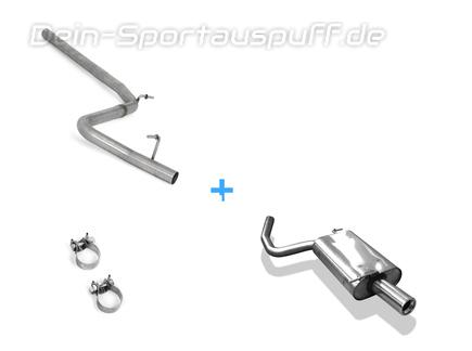 Fox Edelstahl Racing-Komplettanlage Audi A4 B7 Typ 8E Lim/Avant 1.9TDI 80mm rund eingerollt mit Absorber