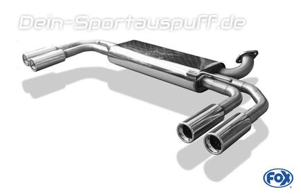 FOX Edelstahl Duplex Sportauspuff inkl. Verbindungsrohr Mercedes V-Klasse W447 V220d je 2x80mm rund eingerollt gerade mit Absorber