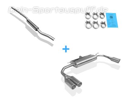 FOX Edelstahl Duplex Sportauspuff-Komplettanlage ab OPF Mercedes CLA 220/250 4MATIC C117/X117 je 2x80mm rund eingerollt