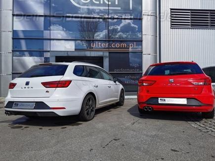 Ulter Sportauspuff Seat Leon ST 5F 1.8l TSI 2x80mm rund eingerollt abgeschrägt