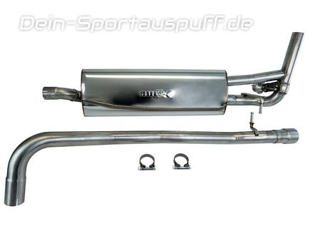 Bull-X Edelstahl Sportauspuff-Komplettanlage ab OPF inkl. Klappensteuerung Ø51mm VW UP 1.0l GTI