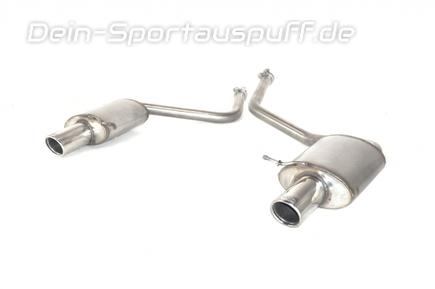 Ulter Edelstahl Duplex Sportauspuff Audi A4 B6 Typ 8E 1.8l T Avant je 90mm rund eingerollt abgeschrägt mit Absorber