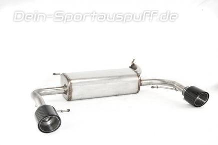 Ulter Edelstahl Duplex Sportauspuff Suzuki Swift Sport 4 Typ FZ NZ 1.6l je 100mm rund doppelwandig abgeschrägt aus Carbon