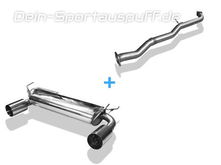 Fox Edelstahl Duplex Racing-Komplettanlage ab Kat Nissan 350Z Coupe u. Roadster je 114mm rund doppelwandig gerade