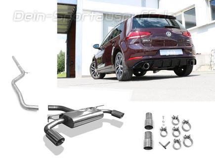 Fox Edelstahl Duplex Racing-Komplettanlage ab OPF VW Golf 7 Facelift ab Bj. 2017 in GTI-Optik je 114mm rund doppelwandig abgeschrägt