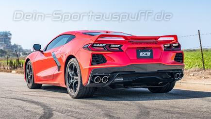 Borla S-TYPE Edelstahl Sportauspuff Corvette C8 ab 2019 je 2x102mm rund eingerollt abgeschrägt
