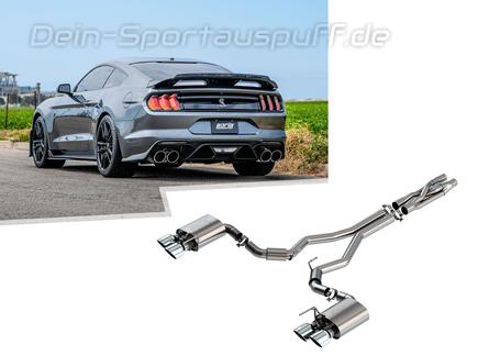 Borla ATAK Edelstahl Duplex Komplettanlage ab Kat Shelby Mustang GT500 ab 2019 je 2x127mm rund eingerollt abgeschrägt