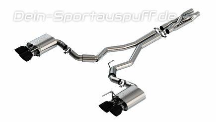 Borla ATAK Edelstahl Duplex Komplettanlage ab Kat Shelby Mustang GT500 ab 2019 je 2x127mm rund schwarz