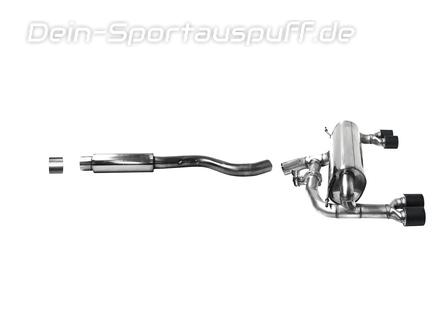 Bastuck Edelstahl Duplex Sportauspuff-Komplettanlage ab OPF mit Klappensteuerung BMW 4er F32 je 2x85mm rund eingerollt aus Carbon