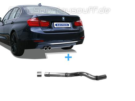 Bastuck Edelstahl Racing-Komplettanlage ab OPF BMW 3er F30 F31 2x76mm rund eingerollt abgeschrägt
