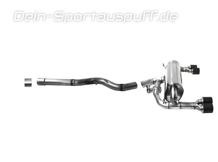 Bastuck Edelstahl Duplex Racing-Komplettanlage ab OPF mit Klappensteuerung BMW 3er F30 je 2x85mm rund eingerollt aus Carbon
