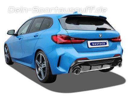Bastuck Edelstahl Duplex Sportauspuff-Komplettanlage ab OPF BMW 1er F40 128ti je 100mm rund doppelwandig gerade