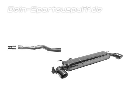 Bastuck Edelstahl Duplex Sportauspuff-Komplettanlage ab OPF BMW 1er F40 128ti je 100mm rund doppelwandig abgeschrägt