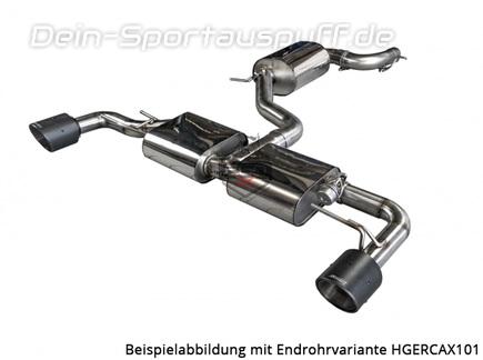 EGO-X Edelstahl Duplex Sportauspuff-Komplettanlage ab Kat mit Klappensteuerung Ø76mm VW Beetle 2.0l TSI Typ 16