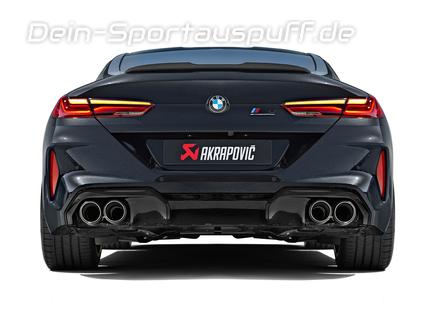 Akrapovic Evolution Line Titan Duplex Sportauspuff-Komplettanlage BMW M8 Gran Coupe inkl. Competition F93 je 2x rund abgeschrägt aus Carbon