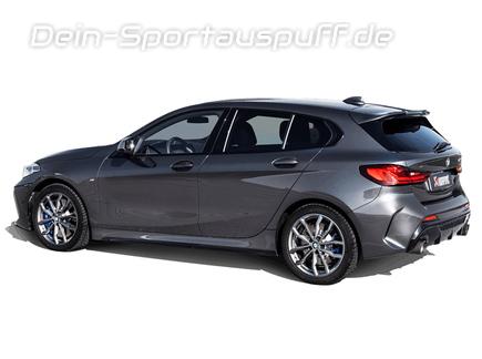 Akrapovic Evolution Line Titan Duplex Racing-Komplettanlage ab Kat BMW M135i xDrive F40 je rund abgeschrägt aus Carbon