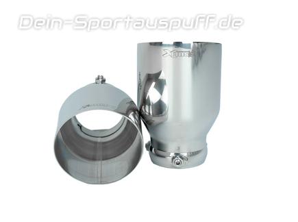 BULL-X Edelstahl Endrohrsatz zum Aufstecken für Ego-X-Anlagen 2x89mm rund scharf abgeschrägt (nur für EGO-X Anlagen)