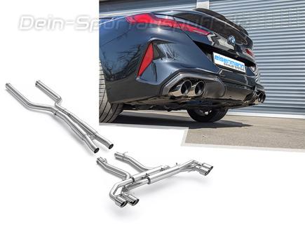 Eisenmann Edelstahl Duplex Racing-Komplettanlage BMW 8er F91 M8 Competition je 2x100mm rund scharfkantig abgeschrägt