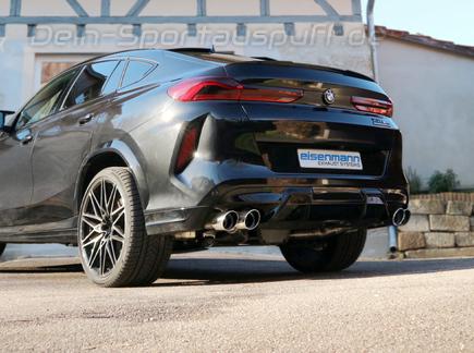 Eisenmann Edelstahl Duplex Sportauspuff BMW X6 M Competition F96 je 2x100mm rund doppelwandig abgeschrägt