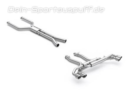Eisenmann Edelstahl Duplex Komplettanlage ab Kat inkl. Partikelfilter-Ersatzrohr BMW X5 M Competition F95 je 2x100mm rund doppelwandig abgeschrägt